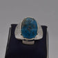 AAE 7731 Chandi Ring 925, Stone: Shajri Feroza (Turquoise) - AmeerAliEnterprises