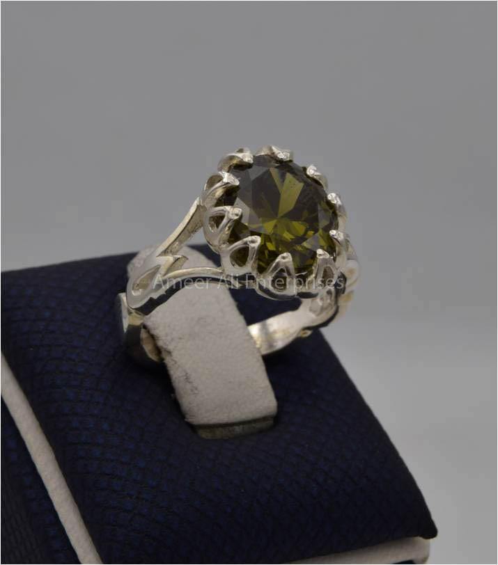AAE 5629 Chandi Ring 925, Stone: Zircon - AmeerAliEnterprises
