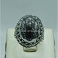 AAE 6710 Chandi Ring 925, Stone: Hadeed (Naad-e-Ali A.S) - AmeerAliEnterprises