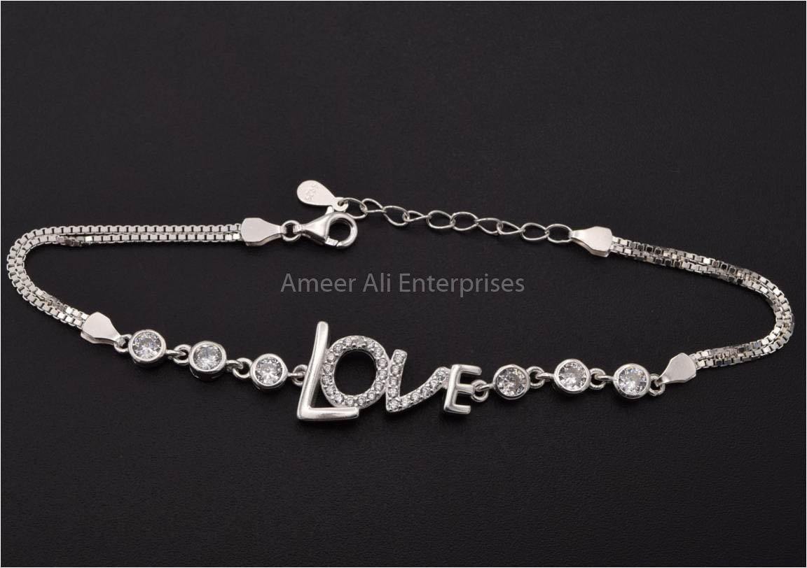 AAE 5507 Chandi Bracelet 925, Stone: Zircon - AmeerAliEnterprises
