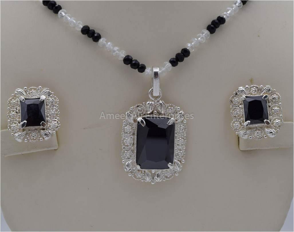 AAE 5639 Chandi Set 925, Stone: Zircon - AmeerAliEnterprises