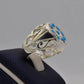 AAE 9143 Chandi Ring 925, Stone: Feroza (Turquoise) - AmeerAliEnterprises