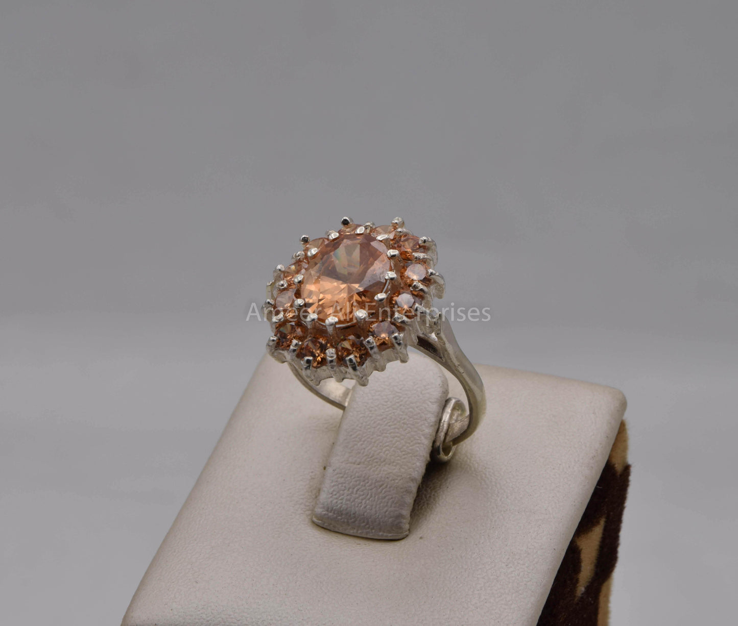 AAE 5695 Chandi Ring 925, Stone: Zircon - AmeerAliEnterprises