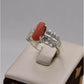 AAE 2506 Chandi Ring 925, Stone: Marjan (Coral) - AmeerAliEnterprises