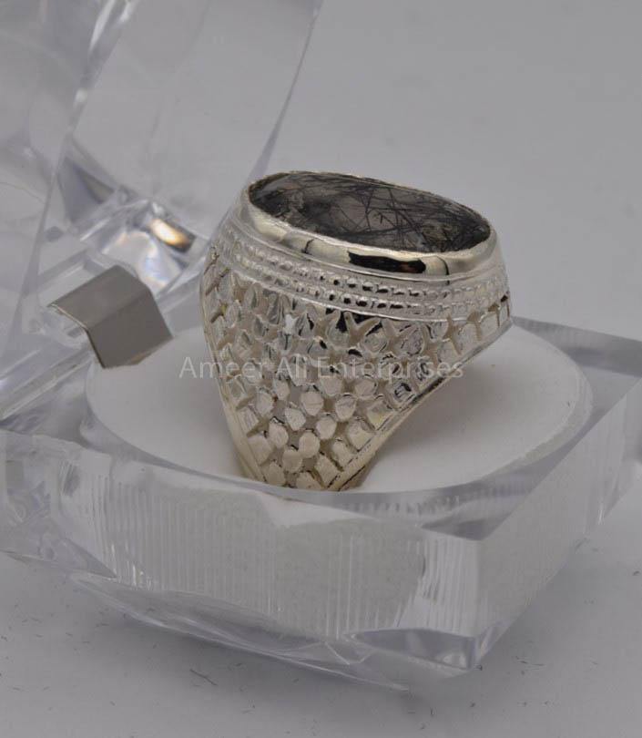 AAE 0790 Chandi Ring 925, Stone: Moh e Najaf - AmeerAliEnterprises