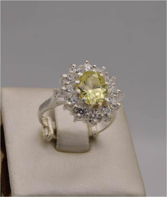 AAE 2408 Chandi Ring 925, Stone: Zircon - AmeerAliEnterprises