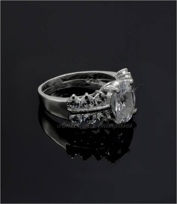 AAE 6114 Chandi Ring 925, Stone: Zircon - AmeerAliEnterprises