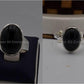 Silver Couple Rings: Pair 20,  Stone: Black Aqeeq (Agate) - AmeerAliEnterprises
