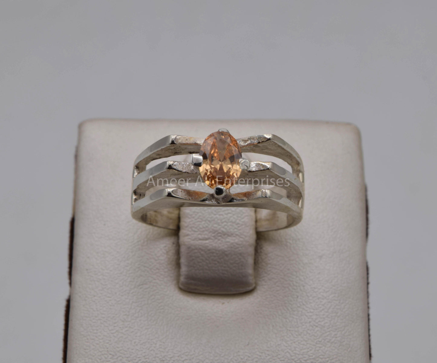 AAE 5704 Chandi Ring 925, Stone: Zircon - AmeerAliEnterprises