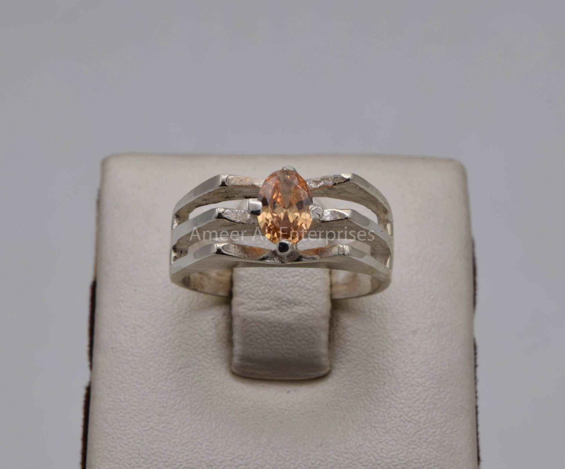 AAE 5704 Chandi Ring 925, Stone: Zircon - AmeerAliEnterprises
