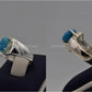 Silver Couple Rings: Pair 21,  Stone: Feroza (Turquoise) - AmeerAliEnterprises