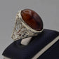 AAE 5659 Chandi Ring 925, Stone: Sulemani Aqeeq - AmeerAliEnterprises