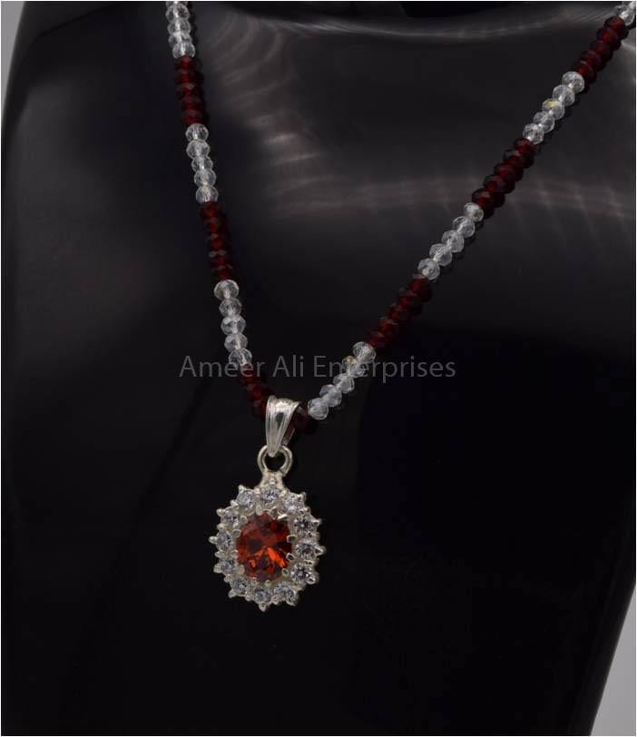 AAE 2339 Chandi Pendant 925, Stone: Zircon - AmeerAliEnterprises