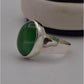 AAE 3121 Chandi Ring 925, Stone: Green Aqeeq - AmeerAliEnterprises