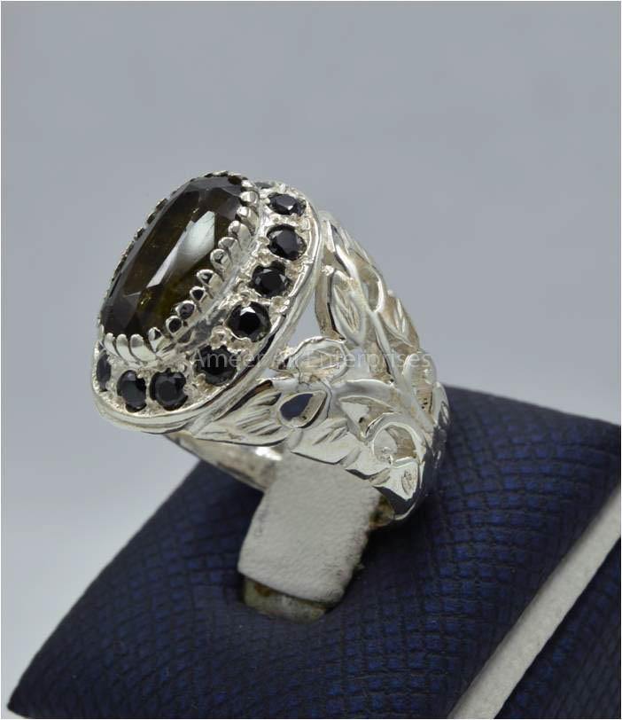 AAE 5819 Chandi Ring 925, Stone: Zabarjad - AmeerAliEnterprises