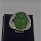 AAE 3118 Chandi Ring 925, Stone: Green Aqeeq - AmeerAliEnterprises