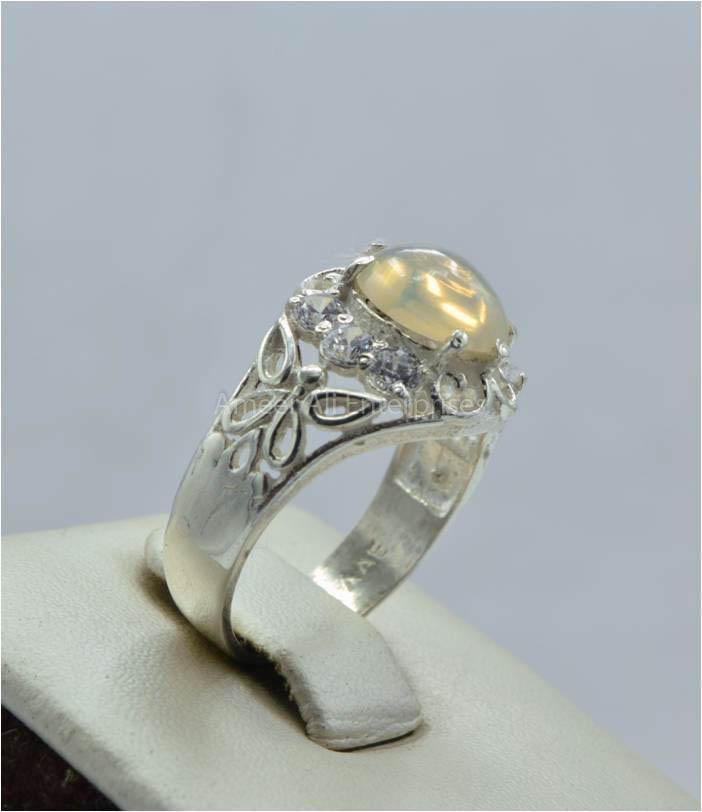 AAE 5930 Chandi Ring 925, Stone: Opal - AmeerAliEnterprises