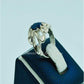 AAE 6207 Chandi Ring 925, Stone: Blue Sapphire (Neelam) - AmeerAliEnterprises