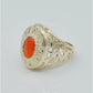 AAE 4430 Chandi Ring 925, Stone: Marjan (Coral)