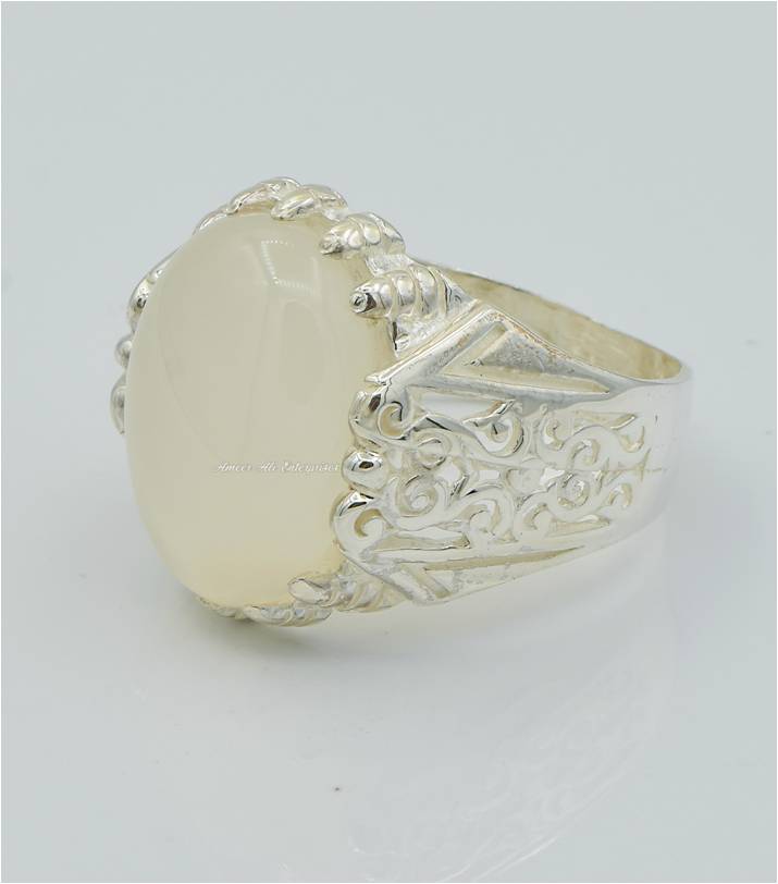 AAE 6258 Chandi Ring 925, Stone: Dur e Najaf