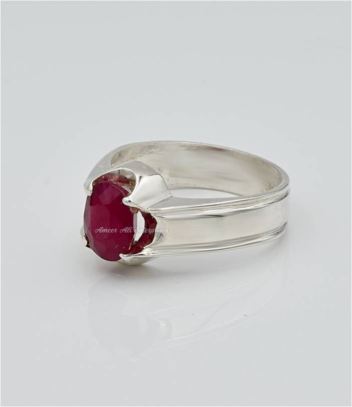 AAE 6635 Chandi Ring 925, Stone: Ruby