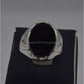 AAE 9591 Chandi Ring 925, Stone: Black Aqeeq - AmeerAliEnterprises
