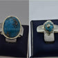 Silver Couple Rings: Pair 137,  Stone: Shajri Feroza - AmeerAliEnterprises