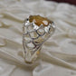 AAE 1570 Chandi Ring 925, Stone: Yellow Sapphire (Pukhraj) - AmeerAliEnterprises