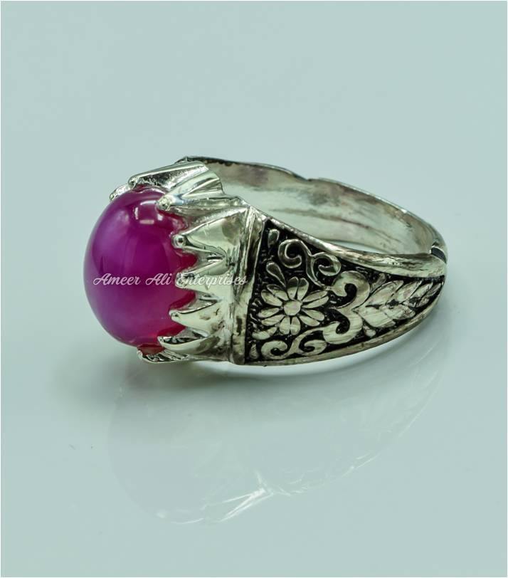 AAE 6771 RUBY STAR 925 CHANDI RING - AmeerAliEnterprises