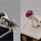 Silver Couple Rings: Pair 144,  Stone: Irani Poota Yaqoot - AmeerAliEnterprises