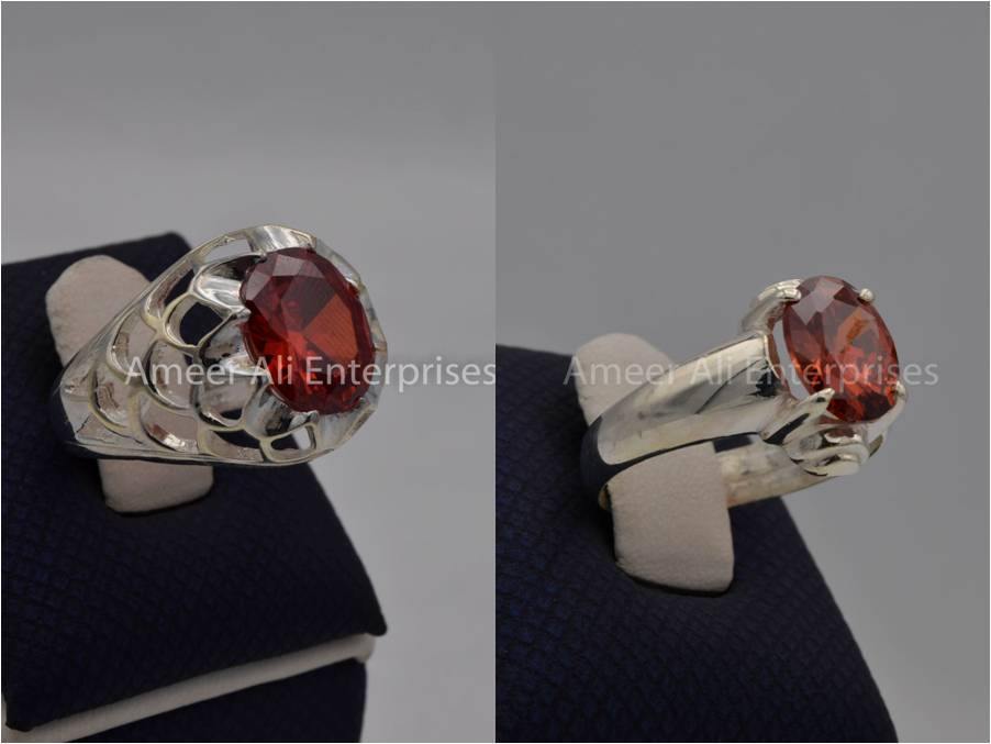 Hessonite (Gomed) Stone Ring | 925 Silver Ring