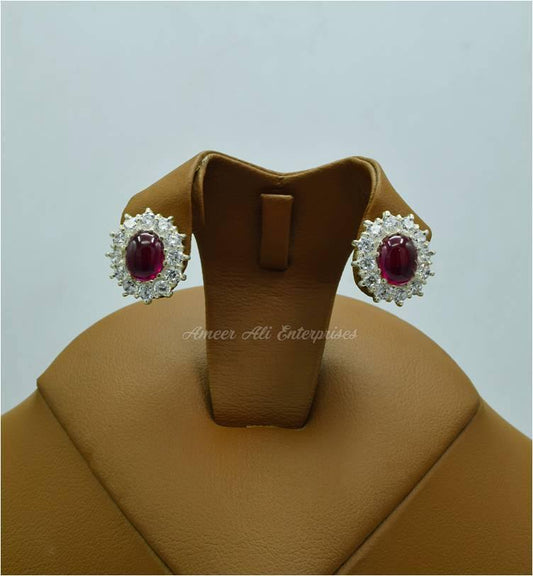 AAE 5769 Chandi Earrings 925, Stone: Irani Pota Yaqoot - AmeerAliEnterprises