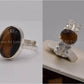 Silver Couple Rings: Pair 102,  Stone: Tiger's Eye - AmeerAliEnterprises