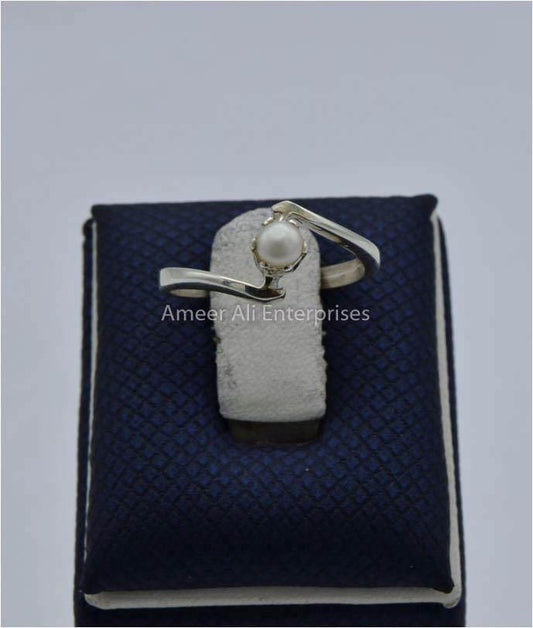 AAE 5804 Chandi Ring 925, Stone Pearl - AmeerAliEnterprises