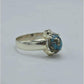 AAE 5853 Chandi Ring 925, Stone: Shajri Feroza - AmeerAliEnterprises