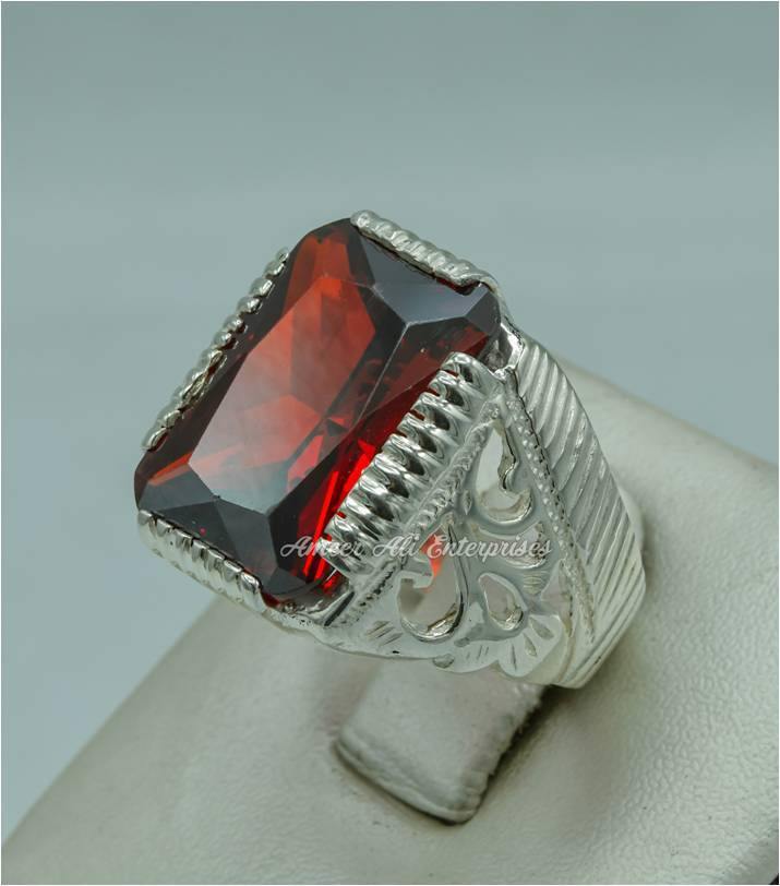 AAE 1825 Chandi Ring 925, Stone: Zircon - AmeerAliEnterprises
