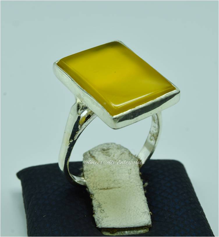 AAE 6821 CHANDI RING 925, STONE: YELLOW AQEEQ