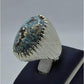 AAE 5822 Chandi Ring 925, Stone: Shajri Feroza - AmeerAliEnterprises