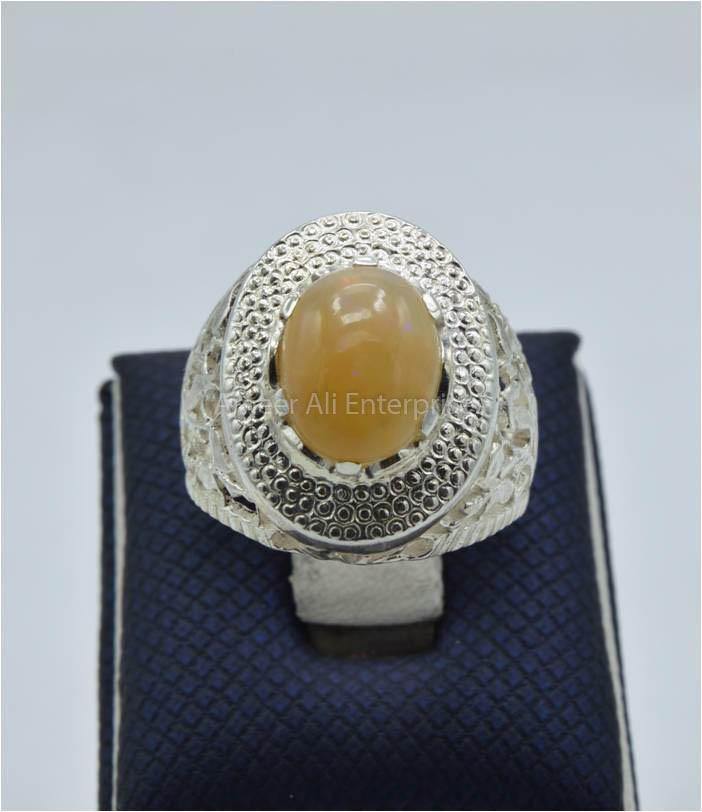 AAE 5931 Chandi Ring 925, Stone: Opal - AmeerAliEnterprises