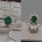 Silver Couple Rings: Pair 7, Stone: Emerald - AmeerAliEnterprises