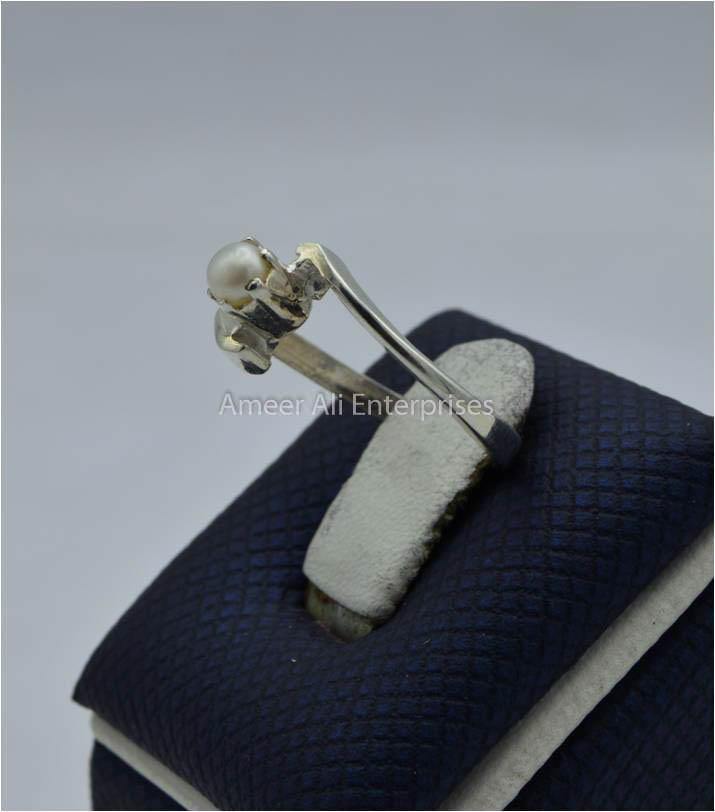 AAE 5804 Chandi Ring 925, Stone Pearl - AmeerAliEnterprises