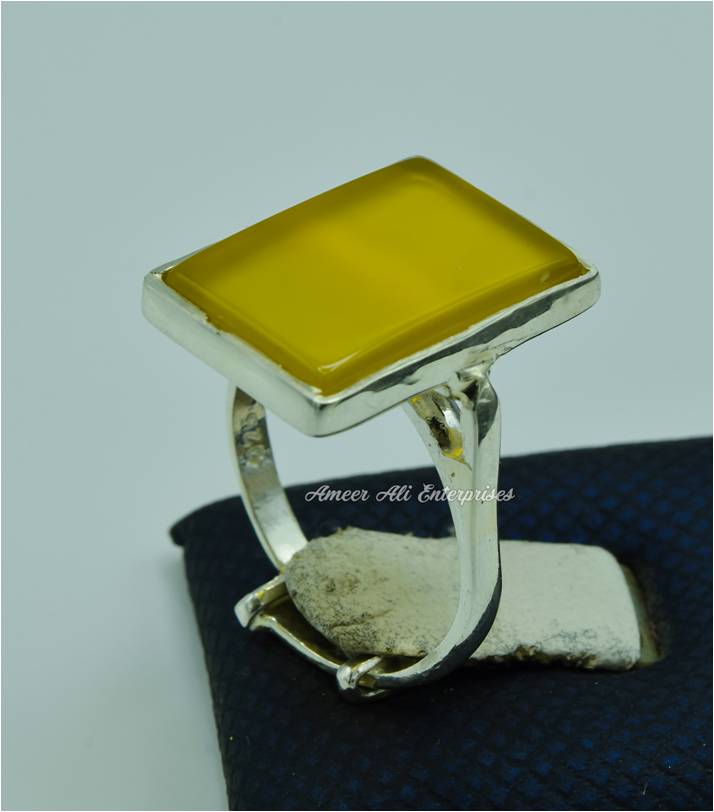 AAE 6821 CHANDI RING 925, STONE: YELLOW AQEEQ