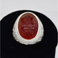AAE 6569 Chandi Ring 925, Stone: Irani Aqeeq Engraved
