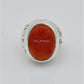 AAE 6569 Chandi Ring 925, Stone: Irani Aqeeq Engraved