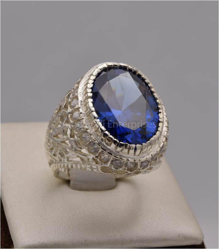 AAE 7527 Chandi Ring 925, Stone: Zircon - AmeerAliEnterprises