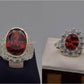 Silver Couple Rings: Pair 49,  Stone: Zircon - AmeerAliEnterprises