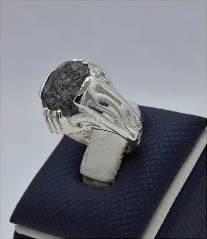 AAE 5815 Chandi Ring 925, Stone: Moh e Najaf - AmeerAliEnterprises