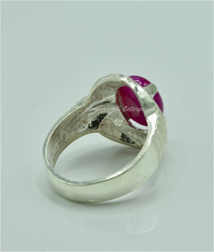 AAE 6861 Chandi Ring 925, Stone: Ruby Star