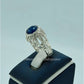 AAE 3633 Chandi Ring 925, Stone: Blue Sapphire (Neelam)