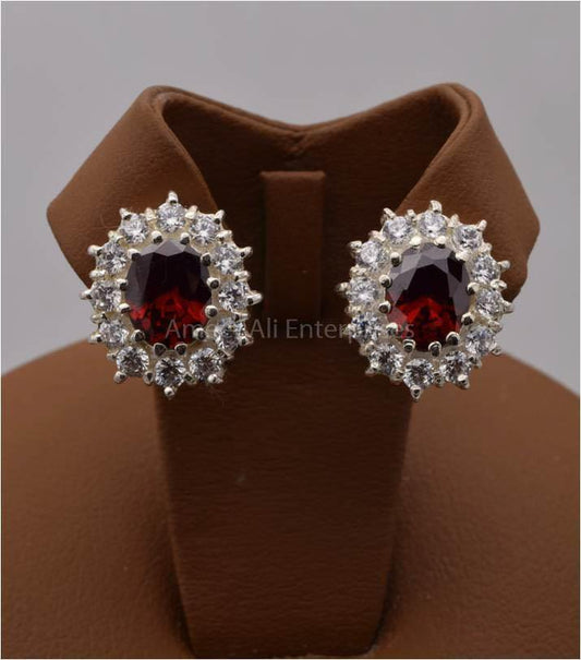 AAE 2478 CHANDI EARRINGS 925, STONE: ZIRCON - AmeerAliEnterprises